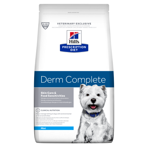 Сухой диетический корм Hill's Prescription diet Derm Complete Mini для взрослых собак мелких пород